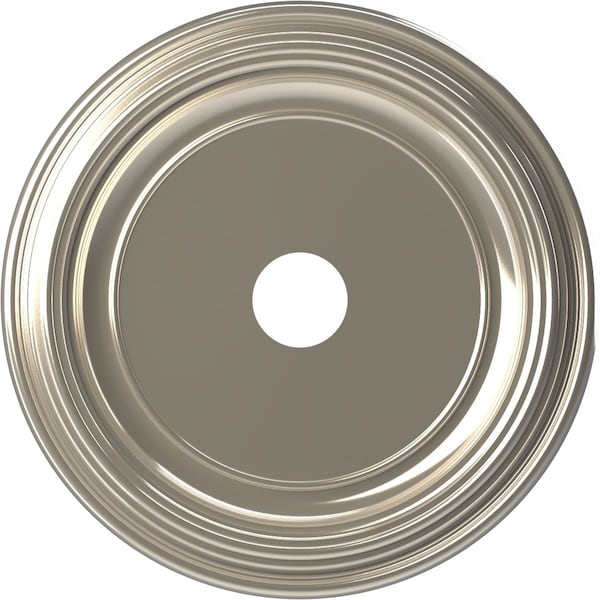 Ekena Millwork Traditional PVC Medallion (Canopies up to 13 1/2"), 22"OD x 3 1/2"ID x 1 1/2"P, Bright Coat Chrome CMP22TRBCR - main